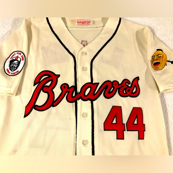 Hank Aaron Mitchell & Ness Cooperstown Classic Baseball Jersey - Picture 2 of 9